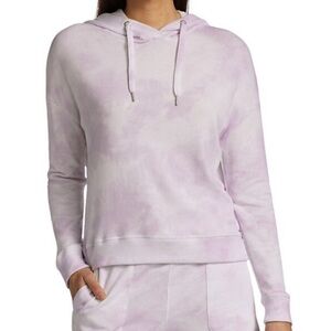 Rails Murray Purple White Tie Dye Crop Hoodie Size Medium